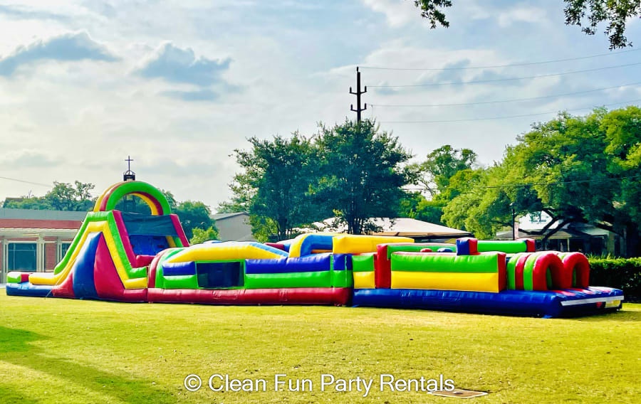 82' Inflatable Rock Wall Obstacle Course