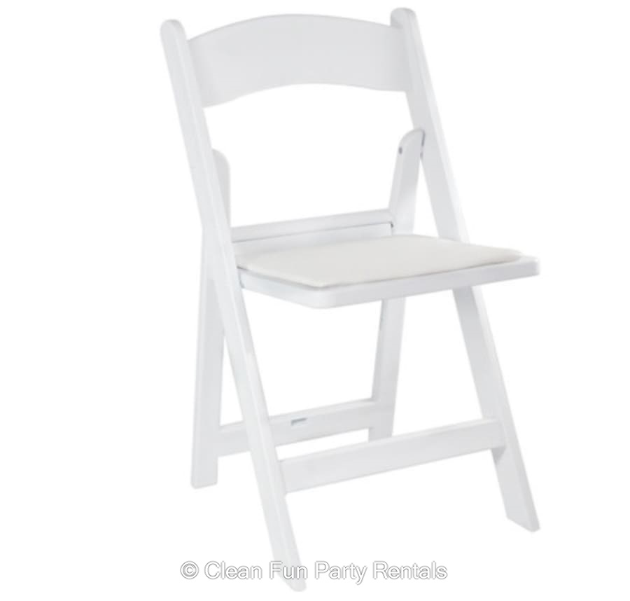 Adult White Garden Padded Chair Best Party Rentals Katy TX & Bounce